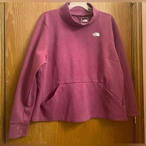 The North Face Womens Burgundy Oversized Sweatshirt Funnel Turtleneck XXL